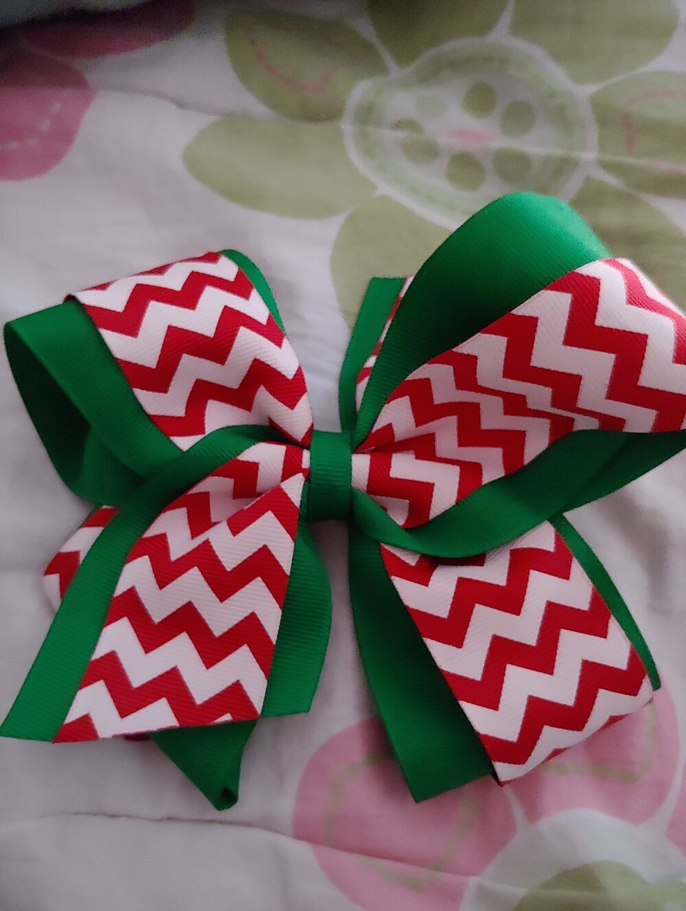 Homemade Girls Christmas Hair Bow Clip